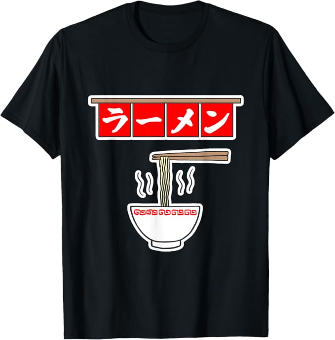 乐天商城 - ラーメン のれん（ご飯タイム）ラーメン 大好き／メッセージ・面白 イラスト Tシャツ