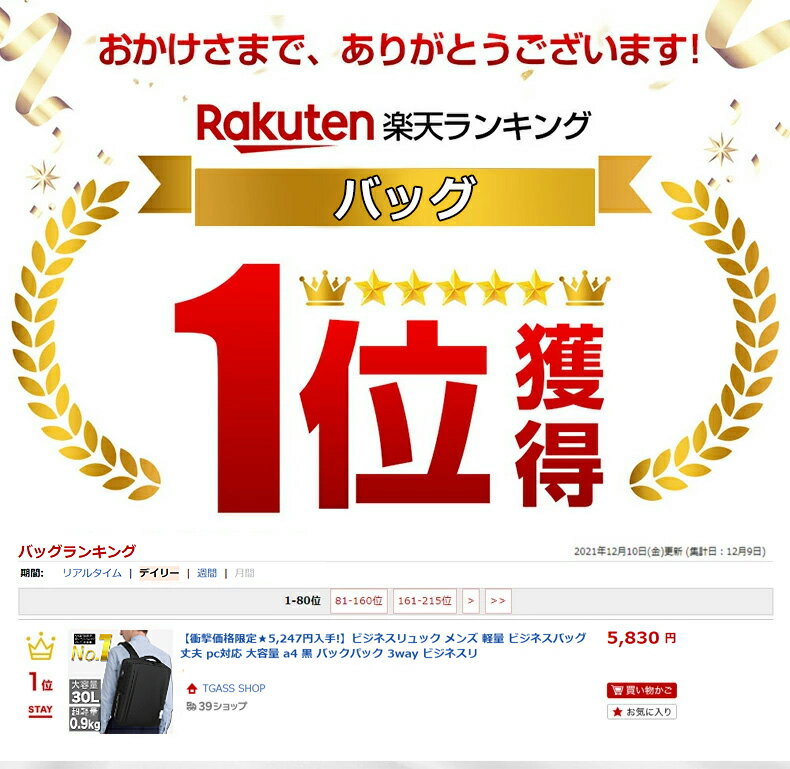 ★夏セール限定5980円⇒4580円★楽天1位 ビジネスリュック メンズ 大容量 丈夫 軽量 ビジネスバッグ pc対応 a4 バックパック 黒 2way ビジネスリュックサック 拡張 50l リュック 出張 防水 大学生 おしゃれ 高校生 旅行用 ナイロン トレッキング 大きめ 通勤 旅行用 大きめ