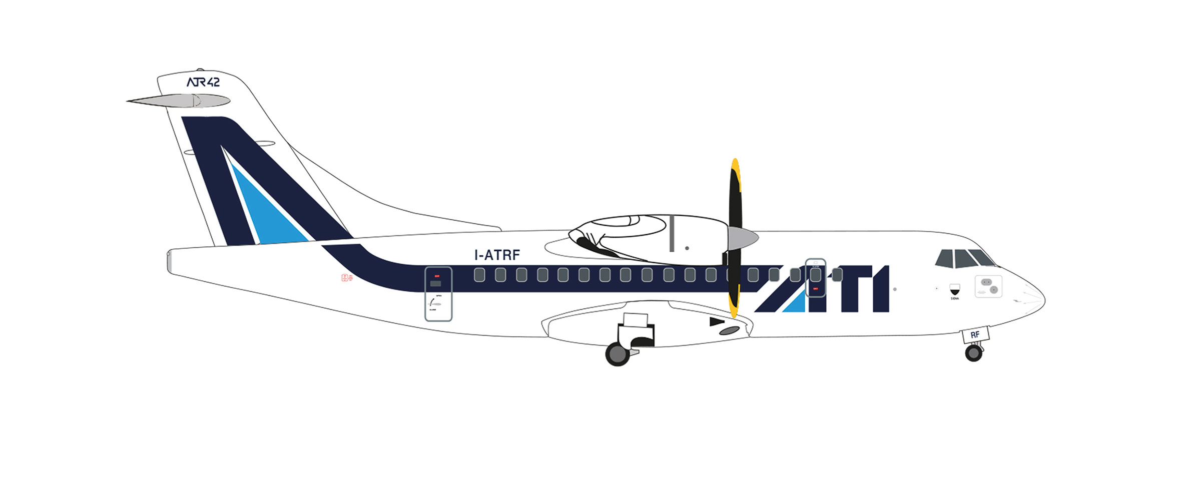 ATR-42-300 アエロ・トラスポルティ・イタリアーニ（ATI） 1986年頃 I-ATRF 1/200 2023年5月2日掲載　herpa/ヘルパウィングス飛行機/模型/完成品 [572668]