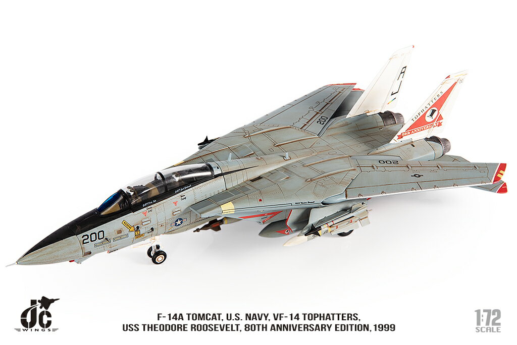 F-14A アメリカ海軍 VF-14 トップハッターズ 80周年記念塗装 1999 1/722023年10月28日発売 JC WINGS 飛行機/模型/完成品 [JCW-72-F14-014]