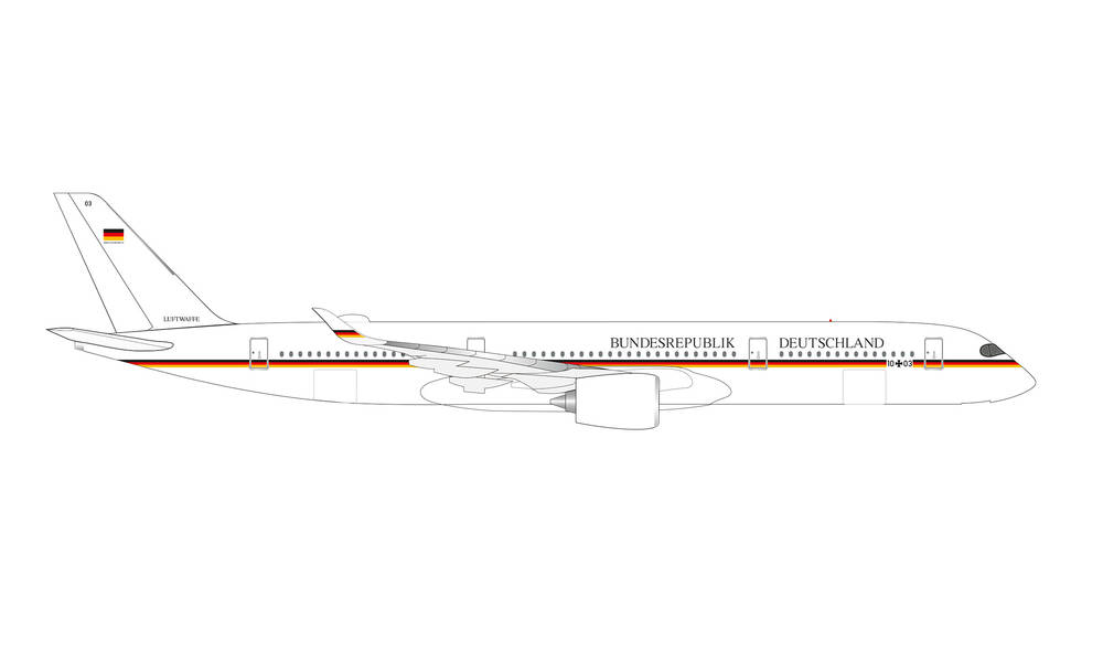 A350-900 ドイツ空軍 政府専用機 10+03 1/500 2020年12月17日発売 herpaWings（ヘルパ） 飛行機/模型/完成品 [534468]