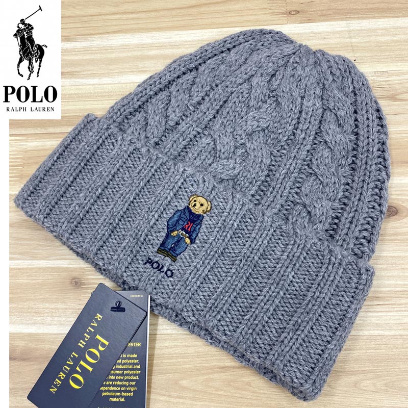 送料無料 POLO RALPH LAUREN ポロ ラルフローレン ベアー ロゴ 刺繍 ケーブル編み ニット帽 ビーニー ワッチ ニットキャップ メンズ レディース ボーイズ プレゼント ギフト トップイズム ゆうパケ