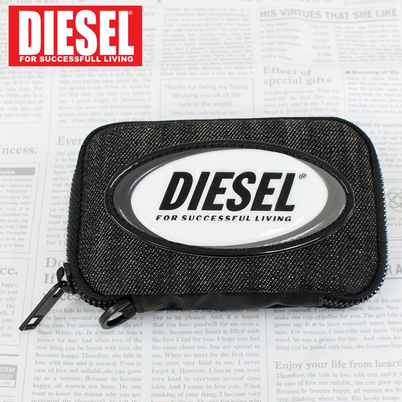 送料無料 DIESEL ディーゼル ウォレット ラウンドファスナー 2つ折り 財布 ロゴワッペン 迷彩 カモフラ グレーZIPPY HIRESH S メンズ レディース ユニセックス プレゼント ギフト トップイズム ネコポス