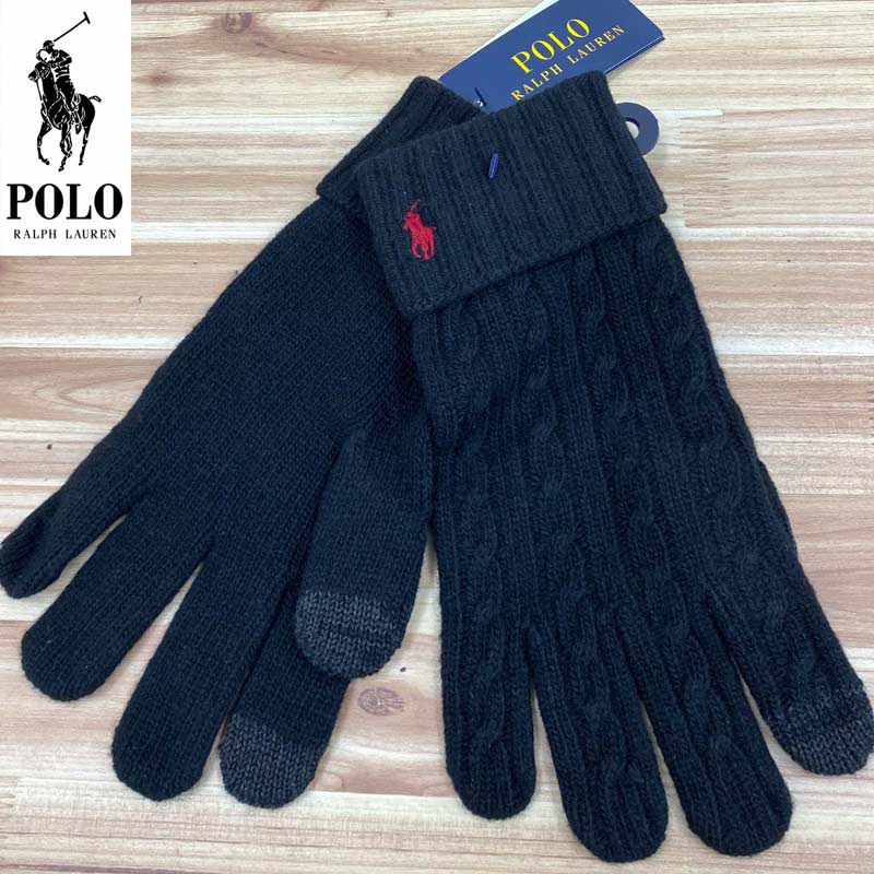 ラルフローレン　手袋（メンズ） 送料無料 POLO RALPH LAUREN ポロ ラルフローレン ポニー ワンポイント 刺繍 ケーブル編み グローブ 手袋 メンズ レディース ボーイズ プレゼント ギフト トップイズム ゆうパケ