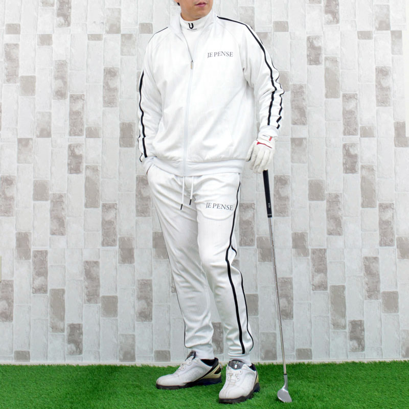 送料無料 ゴルフ セットアップ メンズ 上下セット ゴルフウェア ビッグロゴ ゴルフパンツ ジップアップ ジャケット パーカー ジョガーパンツ 秋冬 春夏 トッ...