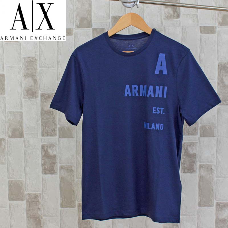 アルマーニ プレゼント メンズ（5000円程度） 送料無料 ARMANI EXCHANGE アルマーニエクスチェンジ AX ブランドロゴクルーネックTシャツ メンズ ブランド 通販 トップイズム ゆうパケ