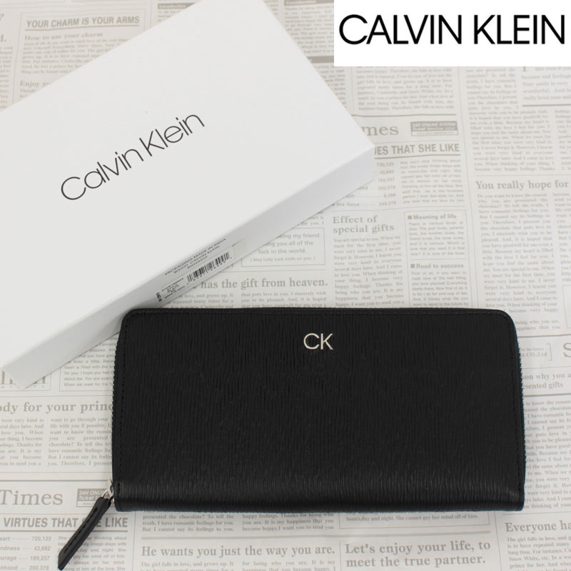 カルバン・クライン 革財布 メンズ 送料無料 Calvin Klein カルバンクライン RFiD CK ワンポイントロゴ　ラウンドファスナー レザー ロングウォレット 長財布 財布 BOX付き ギフト プレゼント メンズ ブランド トップイズム