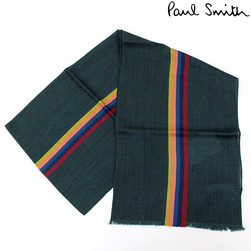 ポールスミス マフラー（レディース） 送料無料 PAUL SMITH ポールスミス スカーフ マフラー ストール ストライプ マルチカラー シルク ウール メンズ レディース インポート ブランド プレゼント 並行輸入 トップイズム ゆうパケ