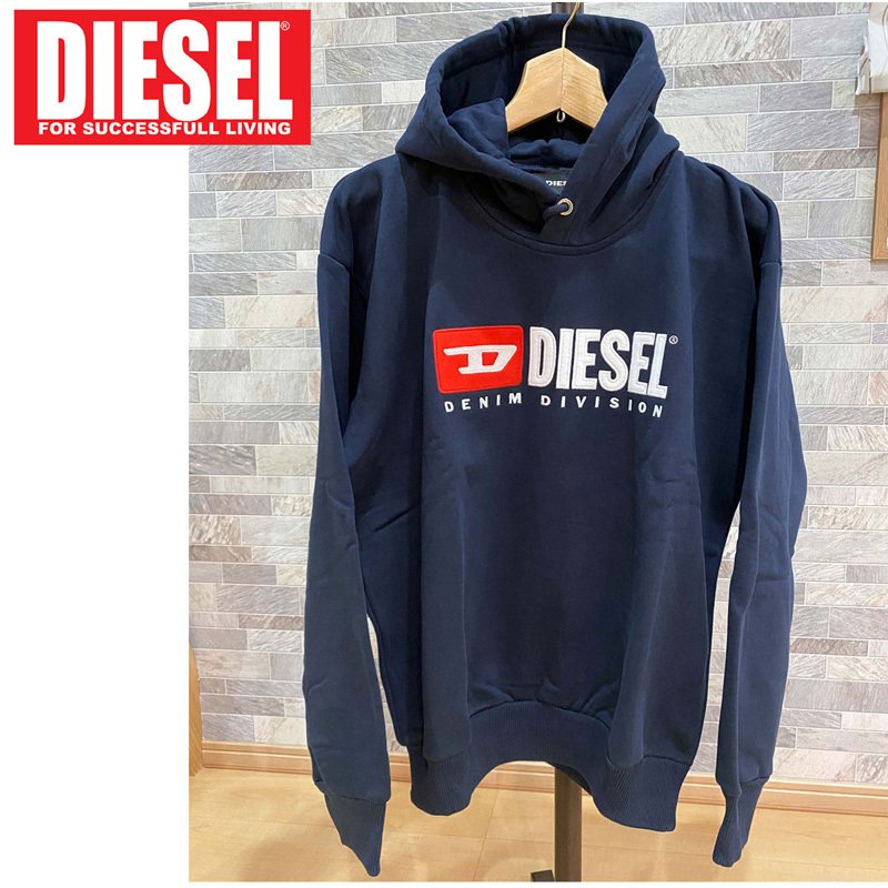 送料無料 DIESEL ディーゼル ワッペンロゴ刺繍 スウェット プルオーバーパーカー メンズ ブランド 春 秋 冬 おすすめ おしゃれ 通販 トップイズム