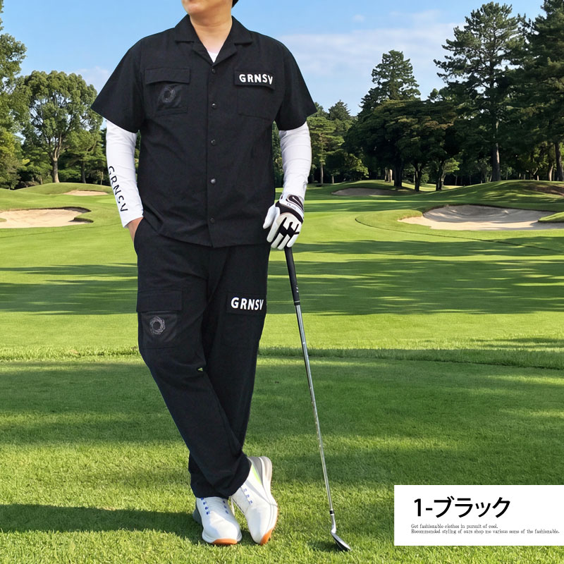 楽天市場】メンズ オープンカラーシャツ（カラーブラック）（ゴルフ