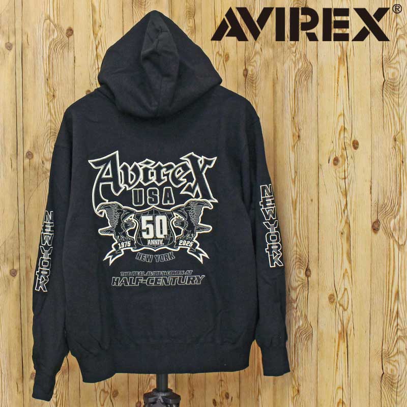 Rakuten - 送料無料 AVIREX アヴィレックス 50周年 グラフィック ジップアップ パーカー GRAPHIC ZIP UP PARKA 783-5231005 トップス アビレックス メンズ ブランド