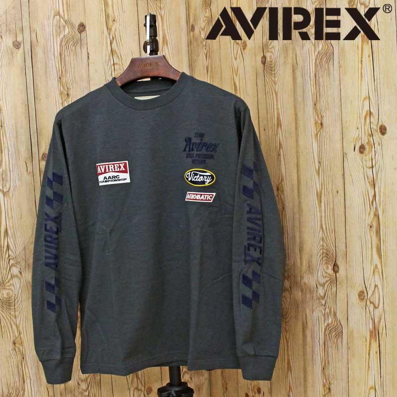 Rakuten - 送料無料 AVIREX アヴィレックス A.A.R.C-EMBROIDERY L/S T-SHIRT エンブロイダリー ロングスリーブ ティーシャツ 長袖Tシャツ 783-6130007 アビレックス メンズ ブランド