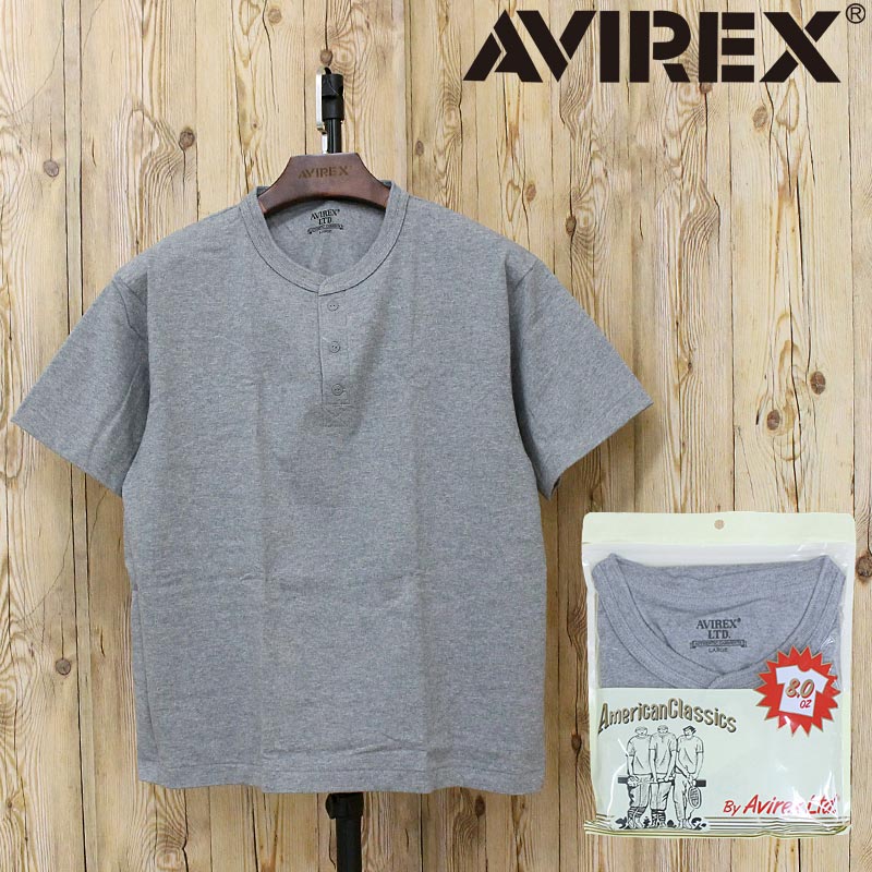 Rakuten - 送料無料 AVIREX アヴィレックス HENLEY NECK PACK T-SHIRT 783-5934019 ヘンリーネック パック 半袖Tシャツ 無地 天竺 パックT コットン 綿 アビレックス ミリタリー トップス メンズ ブランド ネコポス
