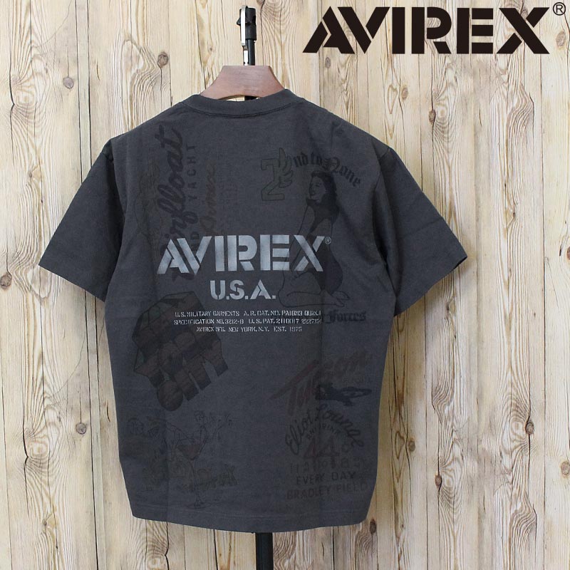 送料無料 AVIREX アヴィレックス ARCHIVE PRINT TEE 783-6134023 アーカイブ プリント 半袖Tシャツ コットン 綿 アビ…