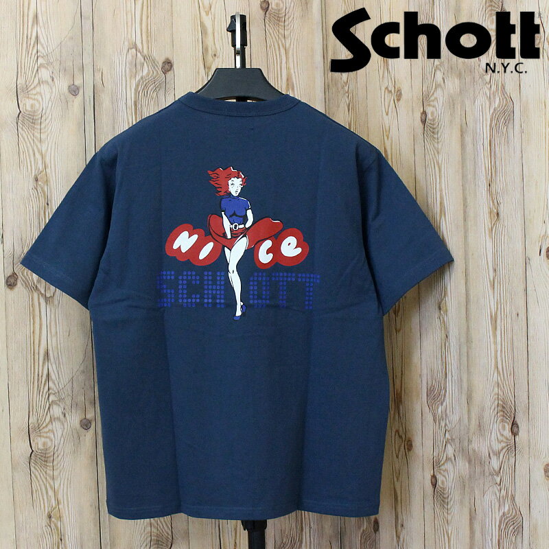 送料無料 Schott ショット NICE Schott T-SHIRT 782-6190001 ナイスショット 半袖Tシャツ 綿100％ コットン トップス…