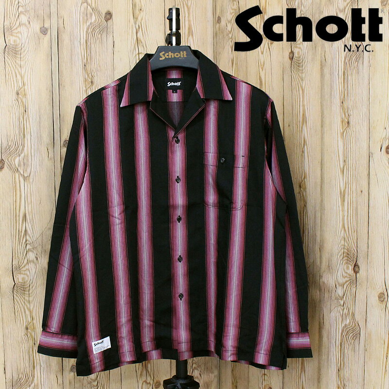Rakuten - 送料無料 Schott ショット STRIPE SHIRT 782-6120002 ストライプシャツ 長袖 トップス メンズ ブランド ネコポス