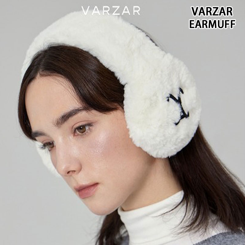 ����̵�� VARZAR �Х����� �����֥����ե������䡼�ޥ� VA Curved Logo Fur Earmuff �ڹ� ������ ��ʪ �ɽ� �ɴ� �ۥ磻�� ��...