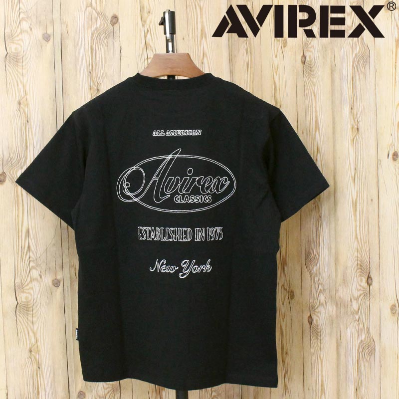 送料無料 AVIREX アヴィレックス STITCH EMBROIDERY LOGO T-SHIRT ステッチ エンブロイダリー ロゴ Tシャツ 783-6234…