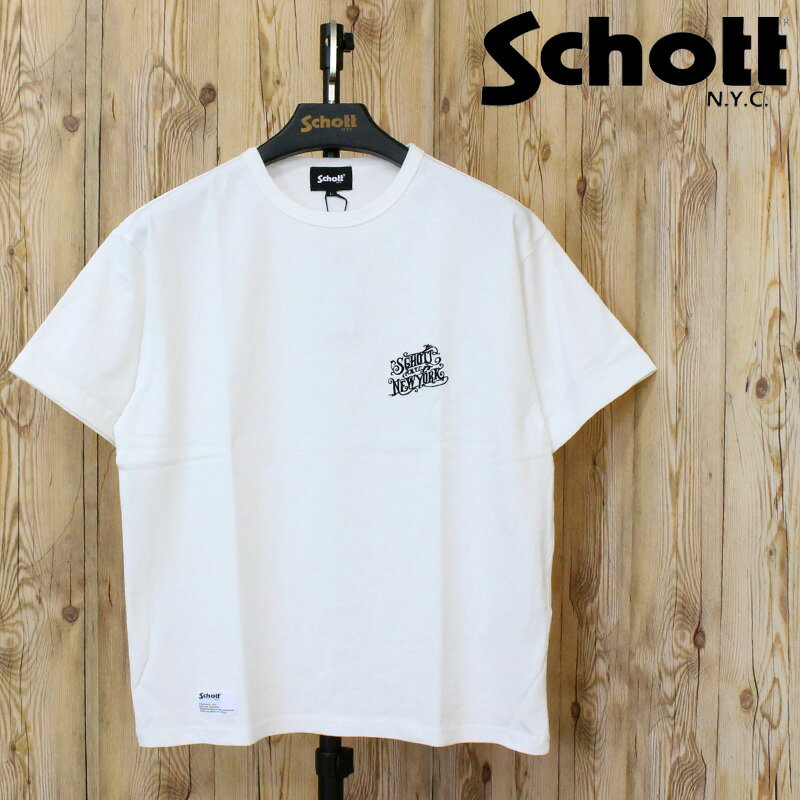 Rakuten - 送料無料 Schott ショット ARABESQU EMB COMPACT T-SHIRT アラベスク 刺繍 コンパクト Tシャツ 半袖Tシャツ 782-6134023 トップス メンズ 人気 ブランド 春 夏 ネコポス