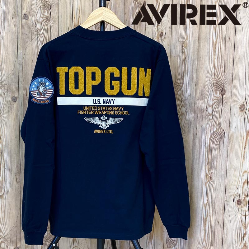Rakuten - 送料無料AVIREX アヴィレックス TOP GUN トップガン 長袖Tシャツ ロングTシャツ ロンT 長袖トップス 783-3930017 アビレックス メンズ ブランド トップイズム ゆうパケ