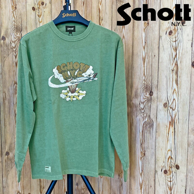 Rakuten - 送料無料 Schott ショット AIRPLAIN LS T-SHIRTエアプレーン ロンT ロングTシャツ トップス メンズ ブランド トップイズム ゆうパケ