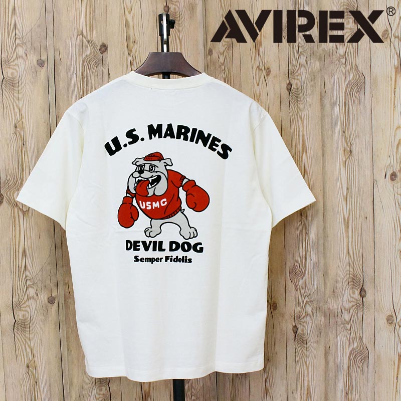 送料無料 AVIREX アヴィレックス USMC BULLDOG S/S TEE ブルドック 半袖Tシャツ 783-5234003 ロゴ ミリタリー アビレ…