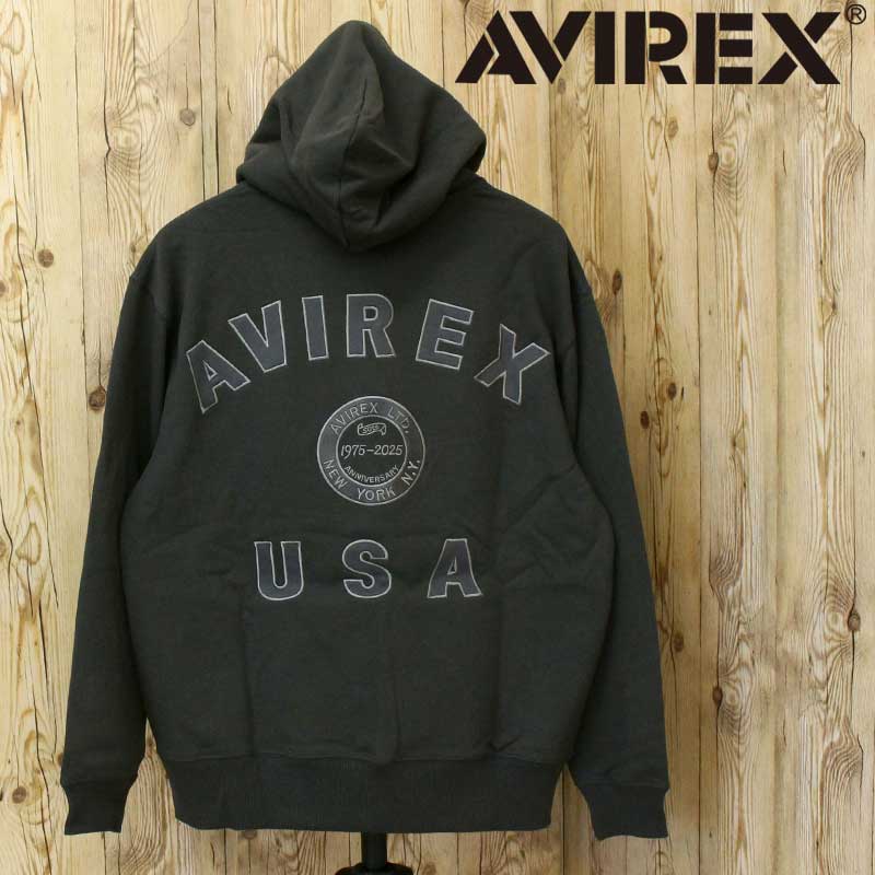 Rakuten - 送料無料 AVIREX アヴィレックス AVIREX 50th VARSITY PARKA 783-5251006 50周年モデル バーシティロゴ スウェットジップパーカー 裏毛 メンズ ジップアップ HOODIE フーディー 長袖 トップス アビレックス