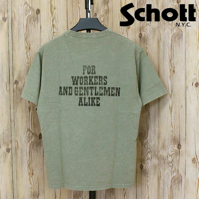 送料無料 Schott ショット FOR WORKERS AND GENTLEMEN ALIKE T-SHIRT 782-5234004 半袖Tシャツ 綿100％ コットン トップス メンズ 人気 ブランド 春 夏 ネコポス