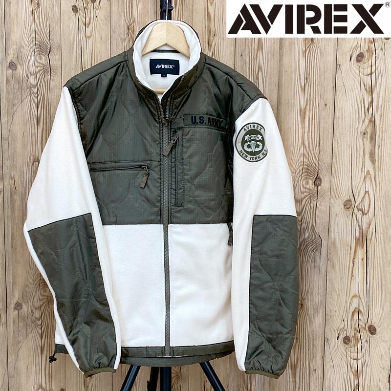 送料無料 AVIREX アビレックス アヴィレックス QUILT COMBI FLEECE JACKET ジップアップ ジャケット M-65 キルトジャ…