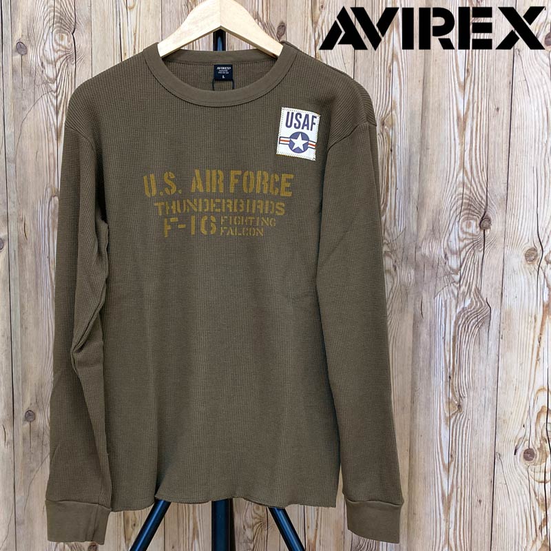 送料無料 AVIREX アヴィレックス ワッフルロングTシャツ SB F-10 長袖 トップス ロンT クルーネック メンズ ブランド…