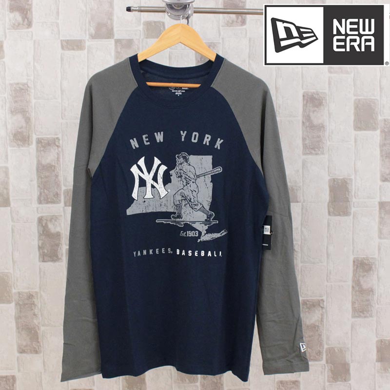 送料無料 NEW ERA ニューエラ ラグラン切替クルーネックロングTシャツ LONG SLEEVE T-SHIRT GENUINE　MERCHANDISE NE…