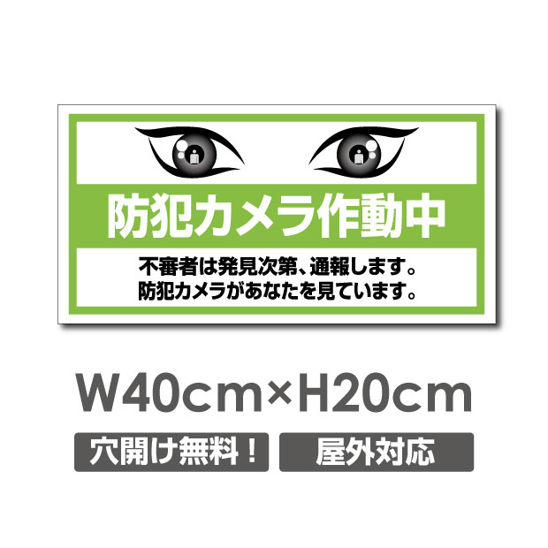 頂点看板　防犯カメラ作動中 看板 3mmアルミ複合板W400mm×H200mm 24時間 防犯カメラ 記録中 通報 防犯カメラ作動中 カメラ カメラ録画中パネル看板 プレート看板 camera-333