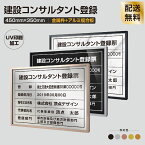 【頂点看板】建設コンサルタント登録票【金属枠+アルミ複合板】H355mm×W455mm建設業許可票　宅地建物取引業者票 登録電気工事業者登録票 建築士事務所登録票 UV印刷 宅建 業者票 宅建表札 宅建看板 不動産 許可書 事務所 法定看板 看板sl1035-wsv-js-2