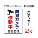 【送料無料】（2枚組）「防犯カメラ作動中」200×276mm 看板 標識 標示 表示 サイン 警告 禁止 注意 お願い 指示 マナー シール ラベル ステッカー sticker-074