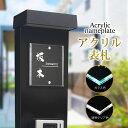 楽天頂点看板【頂点看板】表札アイアン ★【新商品】表札 アクリル表札/ 化粧ビス止め！ひょうさつ 105×105mm おしゃれ シンプル モダン デザイン 戸建て ガラス色/クリア色 gs-nmpl-1032