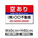 【頂点看板】プレート看板　空あり　60cm*40cm　アルミ複合板　表示板不動産向け募集看板　estate-115