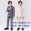 6点セット! 男の子 子供服 フォーマル スーツ キッズ スーツ ベスト シャツ ズボン フォーマル スーツ リングボーイ用 上下セット 入学式 卒業式 入園式 七五三 コンクール 発表会 ピアノ礼服 結婚式 90-170cm