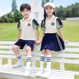 【送料無料】小学生の制服セット 2024新作幼稚園の夏服 スポーツウェア 夏用半袖子供クラスウェア 学院風