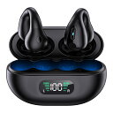 ワイヤレスイヤホン イヤーカフ イヤホン 耳を塞がない ブルートゥース イヤホン Bluetooth 5.3 残量表示 iPhone/Android対応 骨伝導...