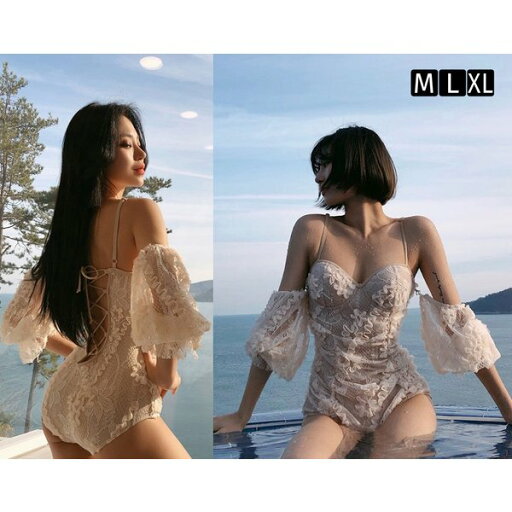 水着 レディース レース ワンピース セクシー フェミニン 花柄 レースアップ 体型カバー パッド付き ワイヤー入り 水着 レディース レース ワンピース セクシー フェミニン 花柄 レースアップ 体型カバー パッド付き ワイヤー入り