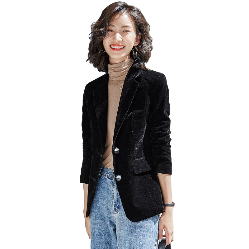 ジャケット春秋着 アウター ブレザー ベルベット 長袖 フォーマル 通勤 オフィス 制服 就活 卒業式 入学式 着痩せ