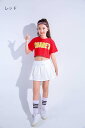 キッズ チアガール衣装 男の子 女の子 子ども ダンス衣装 ジャズダンス tシャツ スカート ショートパンツ