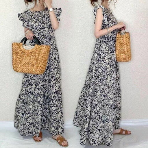 マキシ丈ワンピース レディース 40代 キレイめ ワンピース 春夏 半袖ワンピース 花柄ワンピース ワンピース ゆったり オシャレ通勤 上品 マキシ丈ワンピース レディース 40代 キレイめ ワンピース 春夏 半袖ワンピース 花柄ワンピース ワンピース ゆったり オシャレ通勤 上品