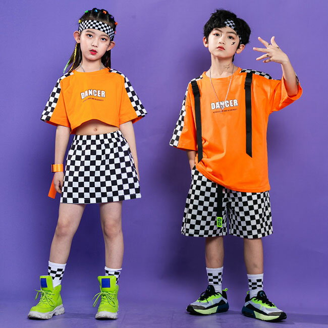 ダンス 衣装 ダンス衣装 キッズ ダンスウェア 子供 ダンス 上下セット 半袖 シャツ ズボン ヒップホップステージ HIPHOP