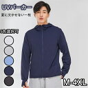 【送料無料】大きいサイズ 指穴付き 水着 オーバーウェア パーカー ジップ ラッシュ 冷感 UVカット フード付き 長袖 UVパーカー メンズ(4)