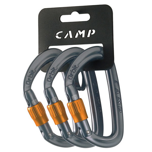 オービットのボディをスクリューロックにしたカラビナ。3個セット。重量を増やすことなく強度が向上しました。高さ：98mm幅：58mmゲート幅：17mm重量：約45gクローズドゲート：24kNオープンゲート：8kNマイナーアクシス：8kN素材：...