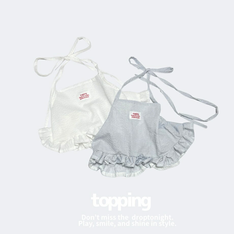 TOPPING apron bustier フリルエプロン 女の子 韓国風 レイヤード エプロン おしゃれ オリジナル White..