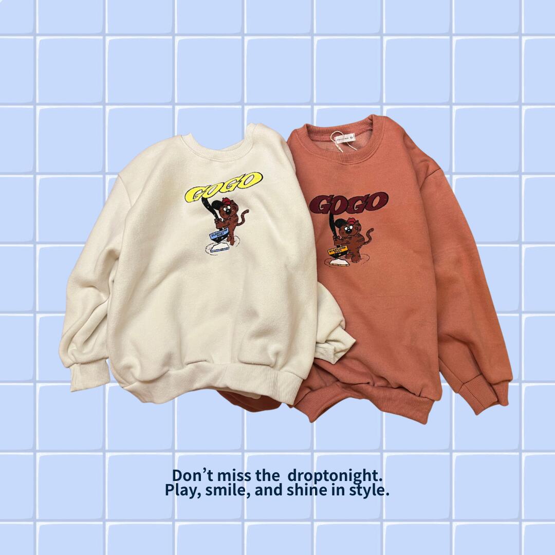 Rakuten - GOGO sweat TOPPING 子供服 キッズ キッズファッション おしゃれ子供服 スウェット sweat トレーナー キャラクター Tiger 白 ホワイト White 茶色 ブラウン brown