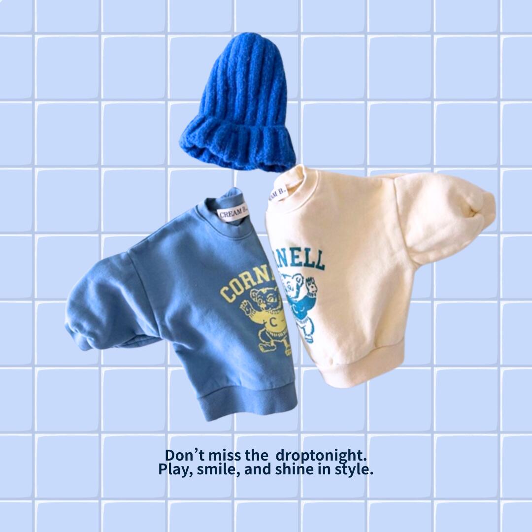 Rakuten - CORNELL bear TOPPING 子供服 キッズファッション オシャレ子供服 トレーナー sweat テディベア 白 White 青 Blue