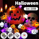 ハロウィン 飾り付け カボチャ LEDライト ストリングライト 吊り飾り かぼちゃ クモ コウモリ 幽霊 目玉 魔女 LEDイルミネーション 20球 3m 電池式 LED電球 電飾 ハロウィン飾り 装飾 玄関 屋外 室内 デコレーション インテリア用品 パーティー Halloween 雰囲気作る 子供の商品画像